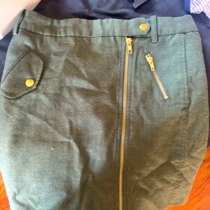 J CREW Navy Green & Gold Skirt